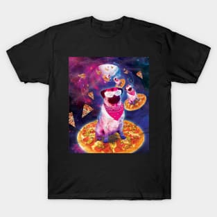 Pug On Space Pizza T-Shirt T-Shirt